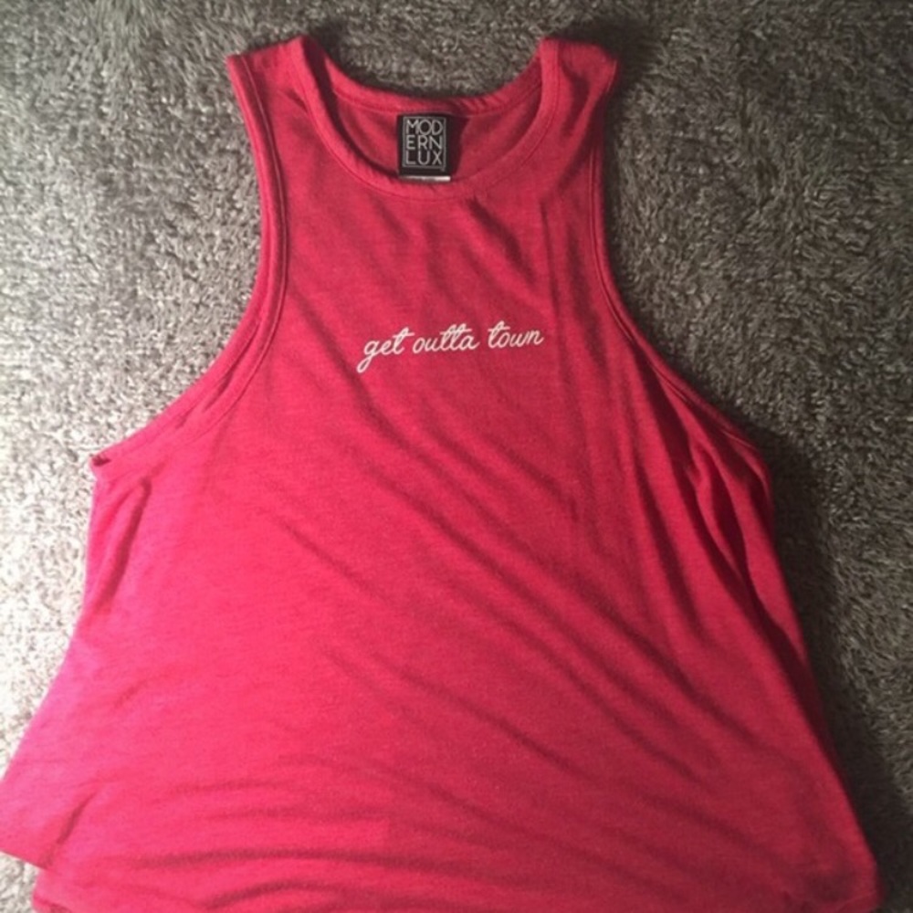 ❤️❤️ MODERN LUX Red Printed Flow Tank